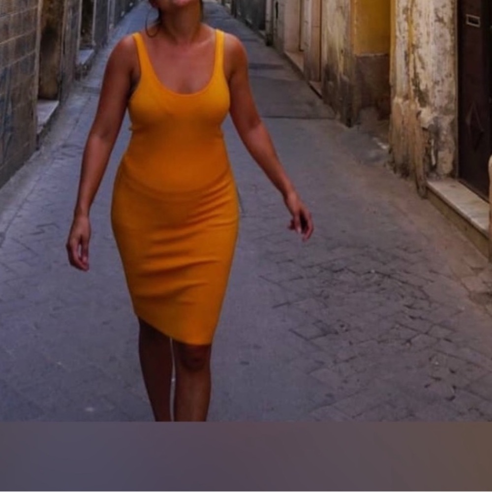 H&M mustard yellow dress